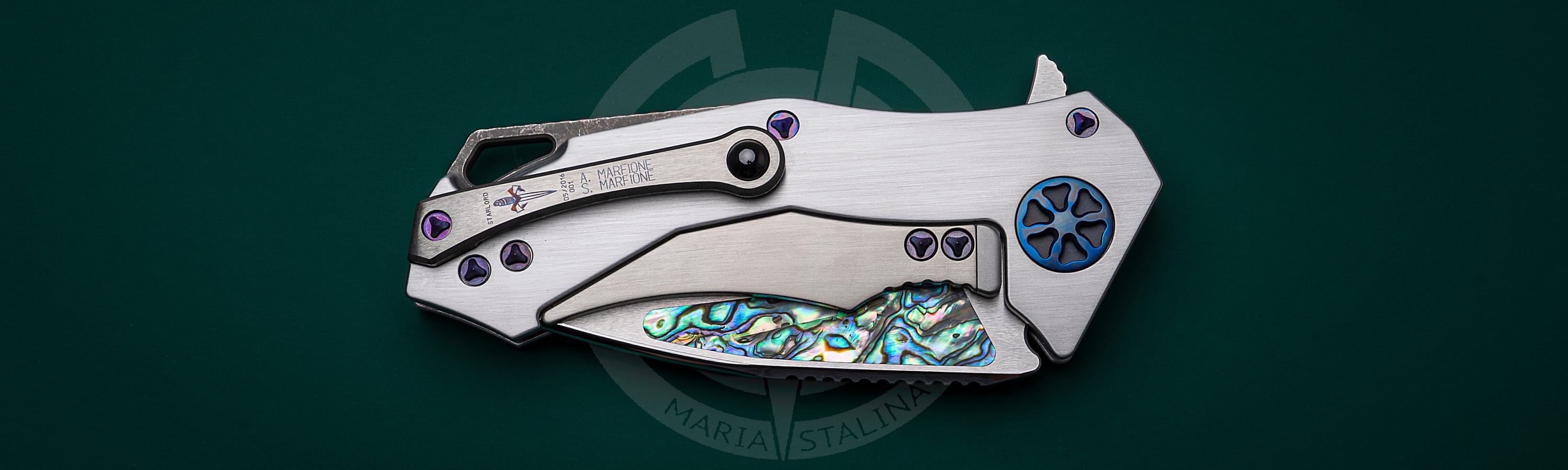 Marfione Custom Knives нож Starlord Abalone_5