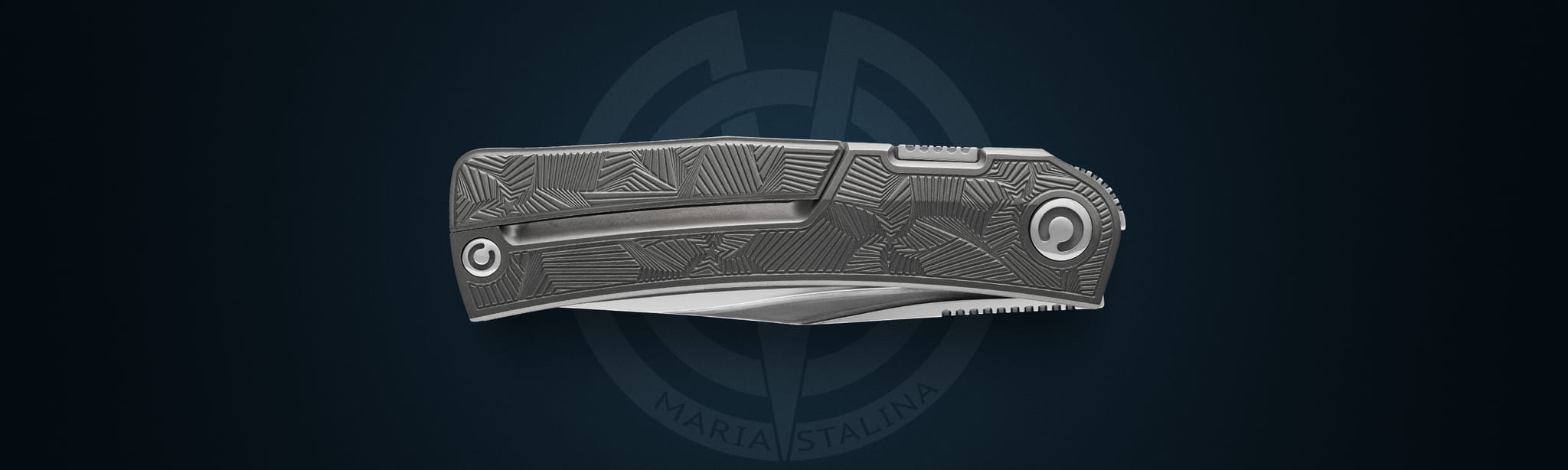 Pocket Hero knife closed back view, flush titanium pocket clip