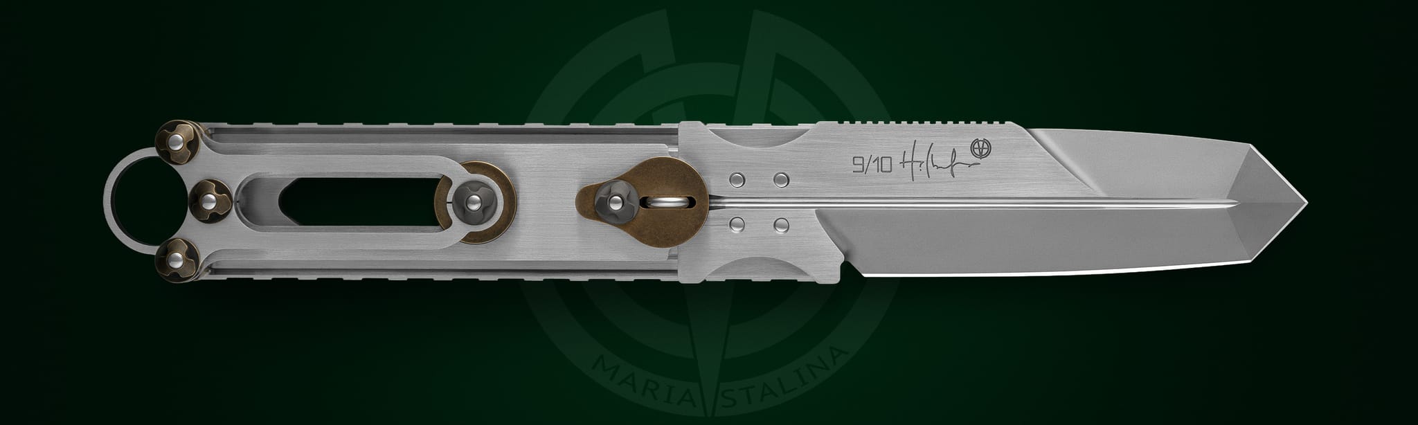 Cyrax Gladio open knife 95X18 frame back view