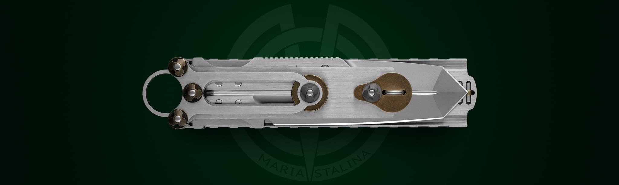 Cyrax Gladio closed knife lanyard ring bronze