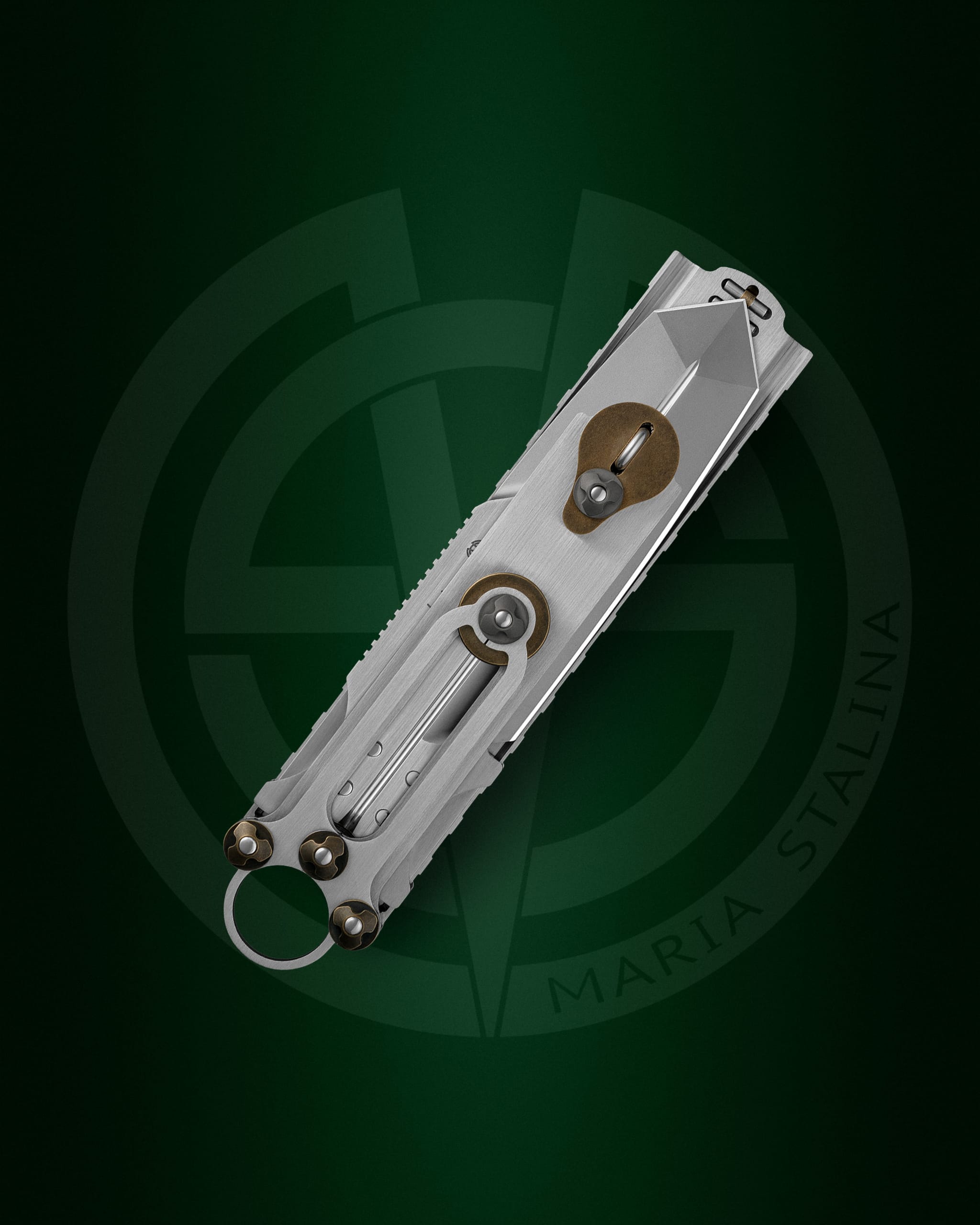 Cyrax Gladio closed knife lanyard ring bronze