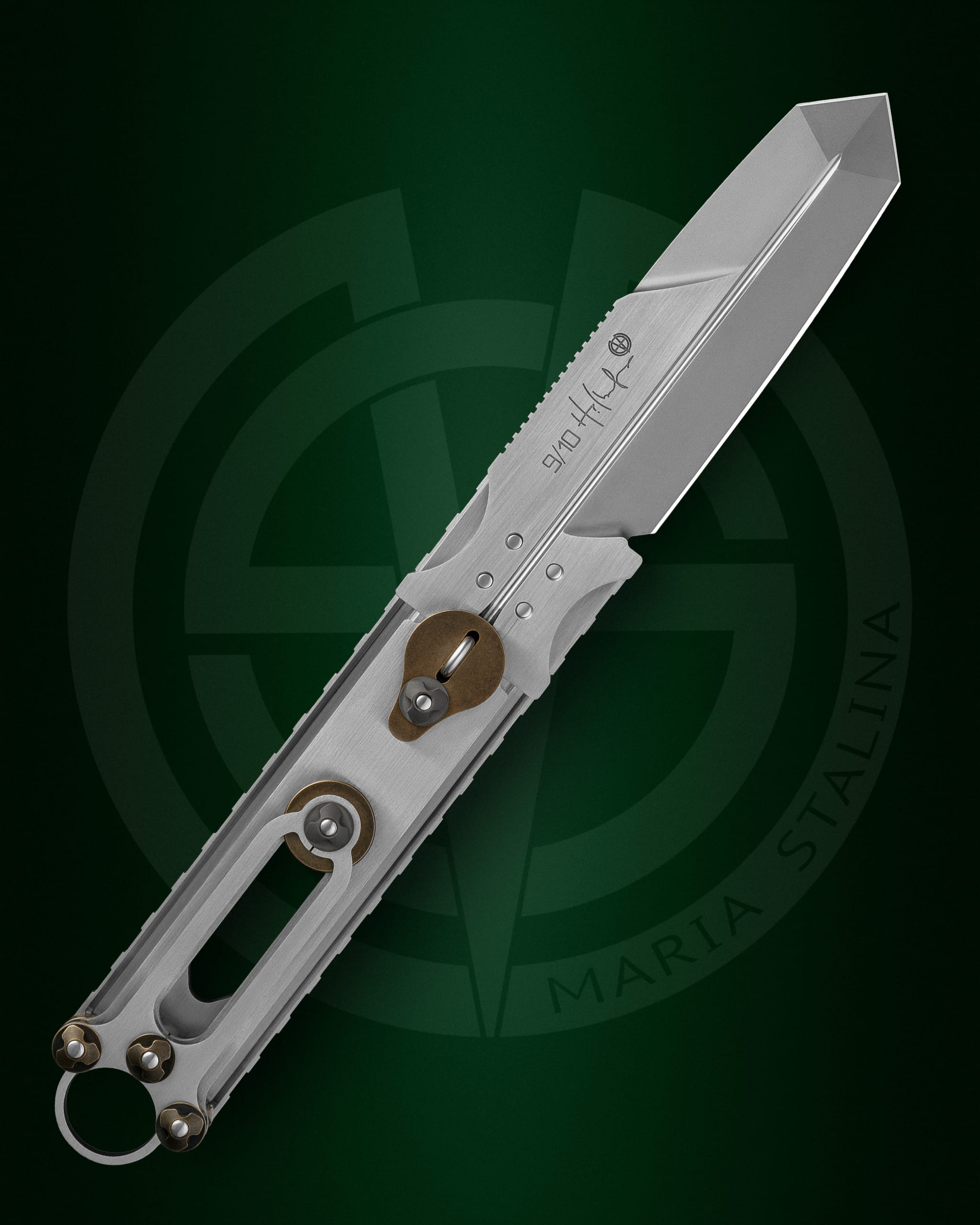 Cyrax Gladio open knife 95X18 frame back view