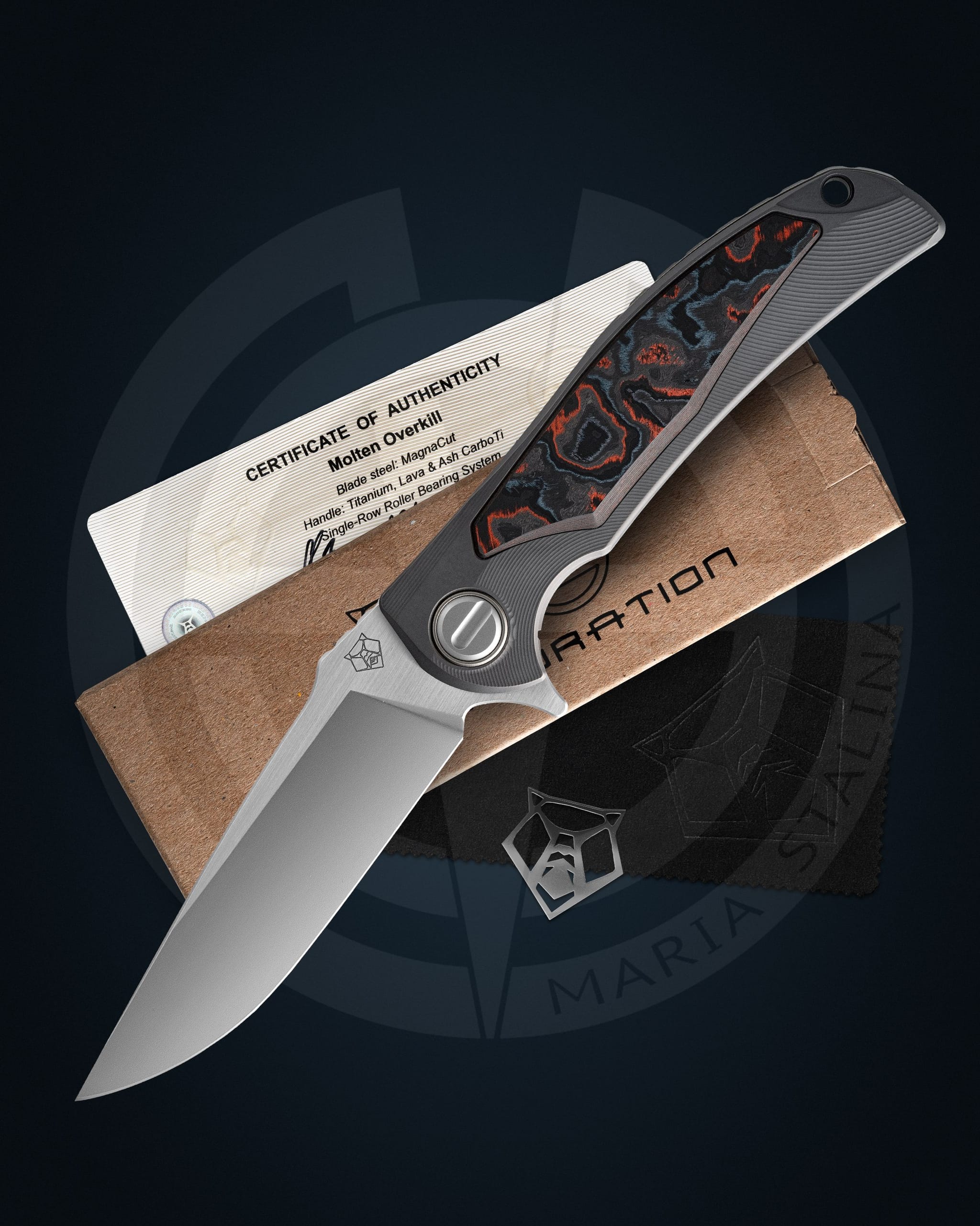 Molten Overkill — closed knife back view