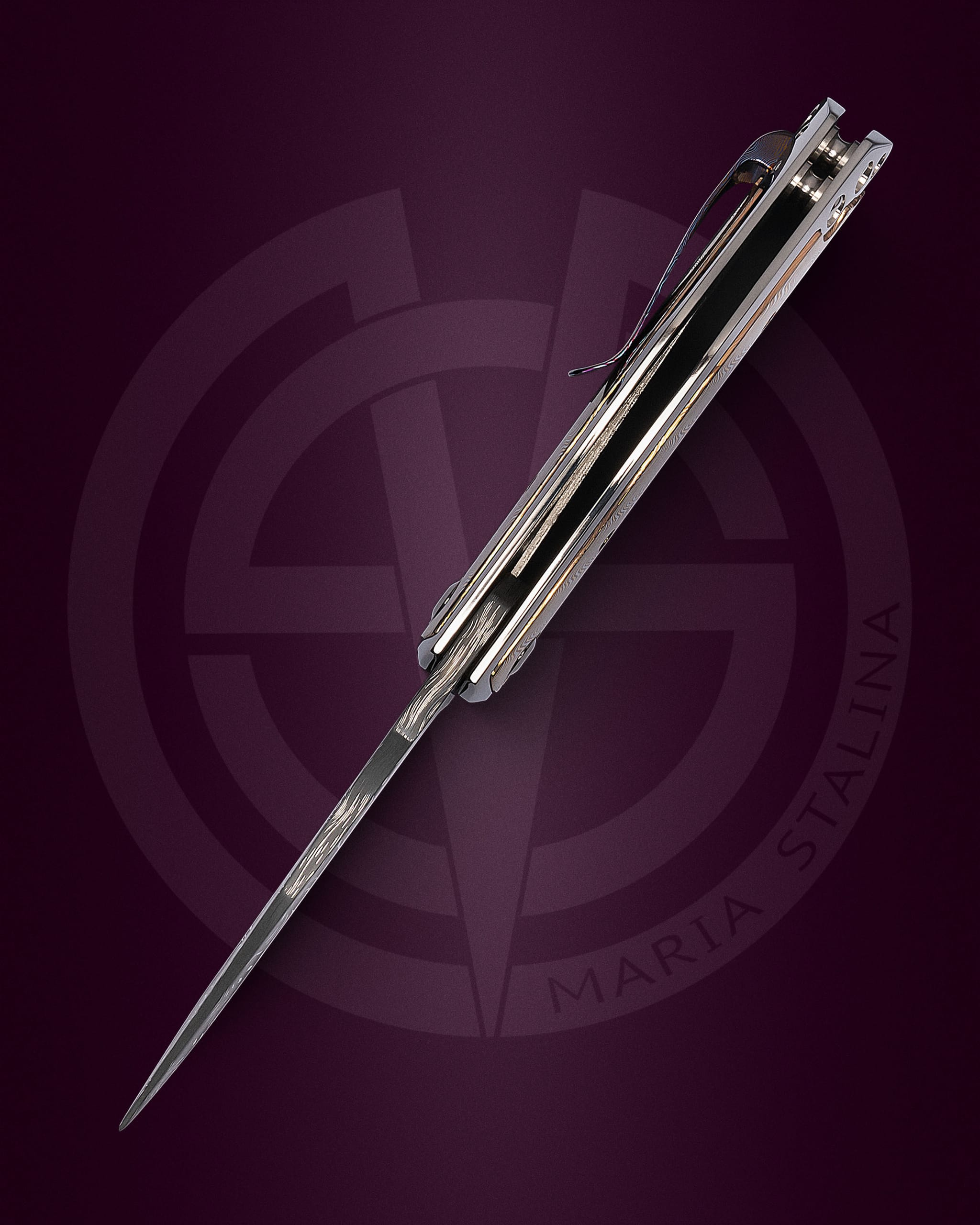 Les George Knives Valmara Non Recurve Mokume Maria Stalina edition SIL Manufactory customization Budgie_2