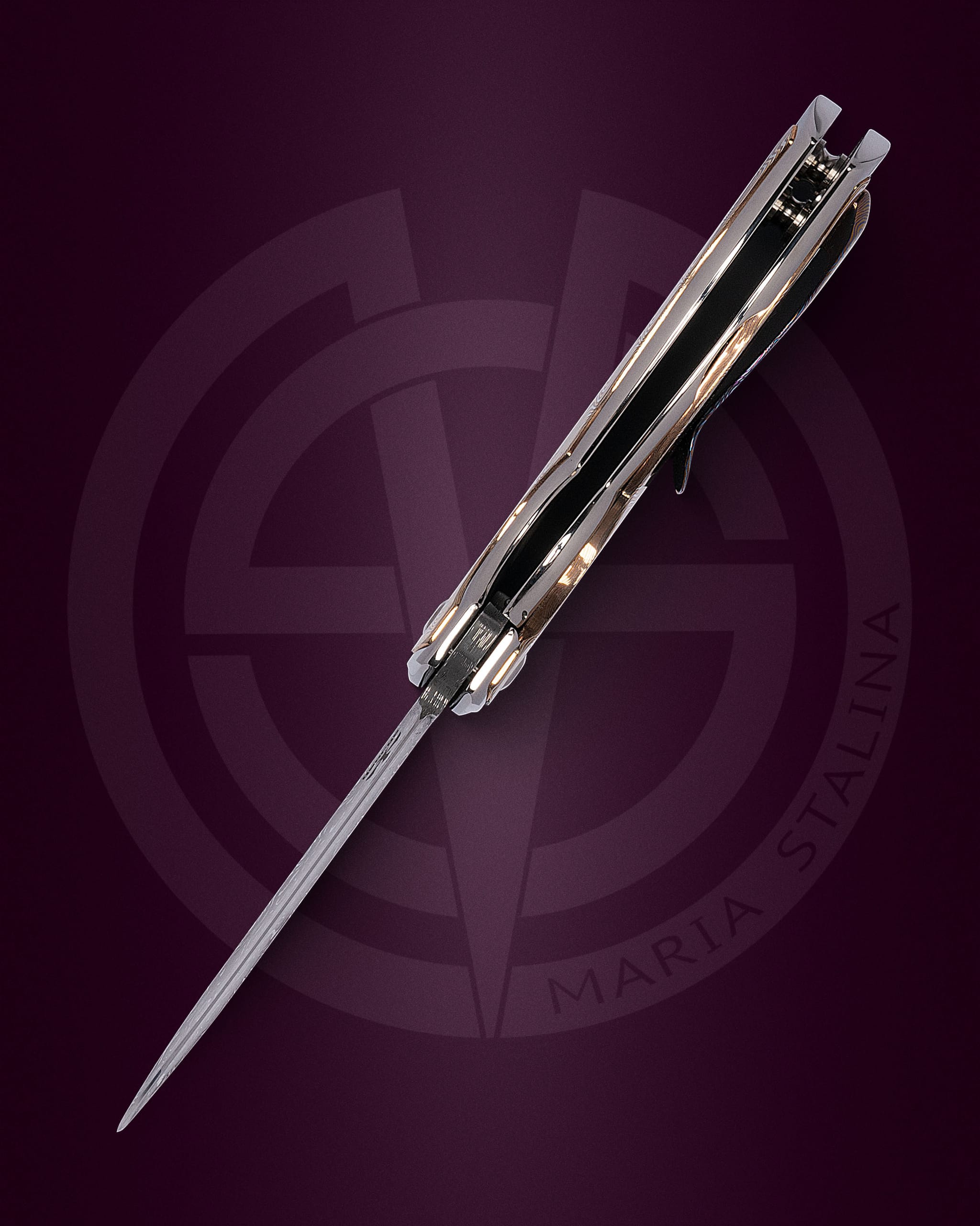 Les George Knives Valmara Non Recurve Mokume Maria Stalina edition SIL Manufactory customization Budgie_3