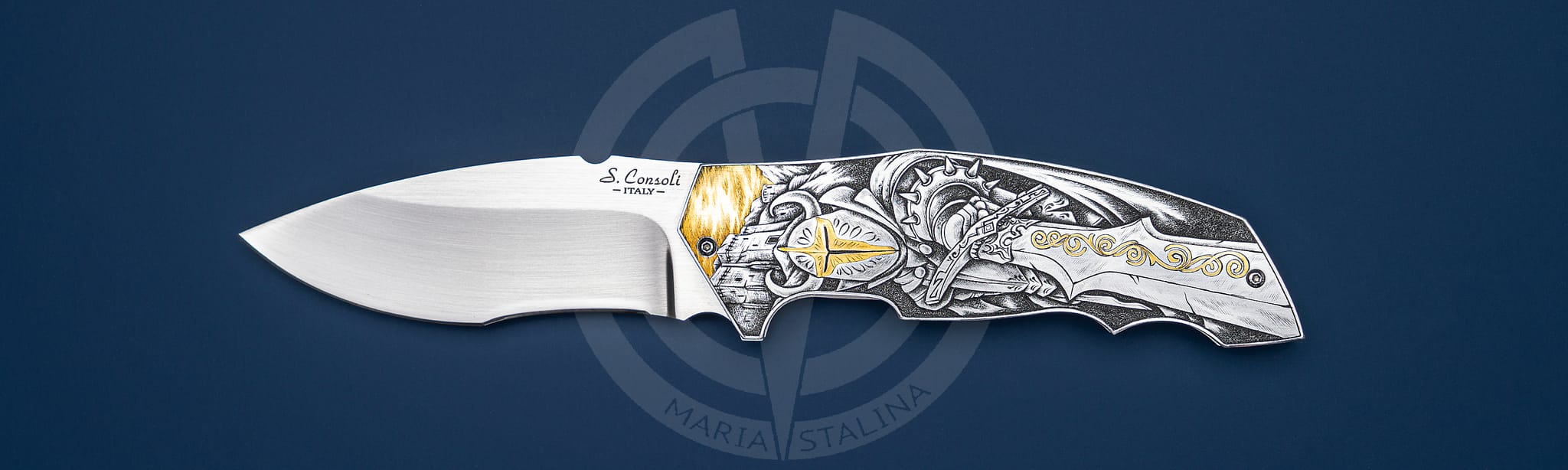 Sergio Consoli нож Golden Crusaders