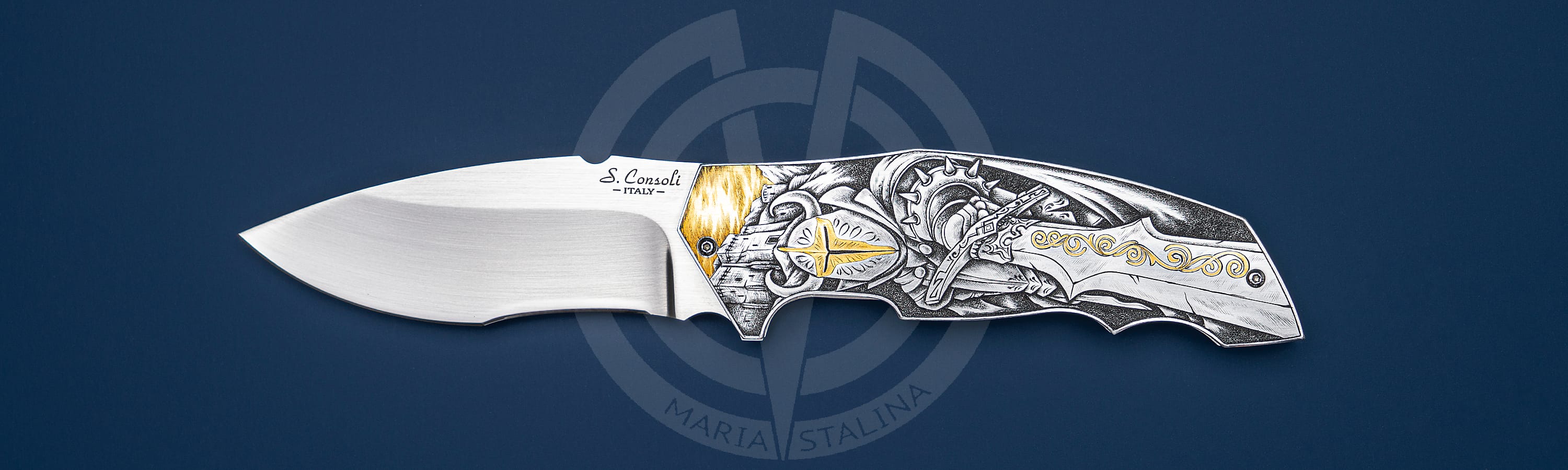 Sergio Consoli нож Golden Crusaders