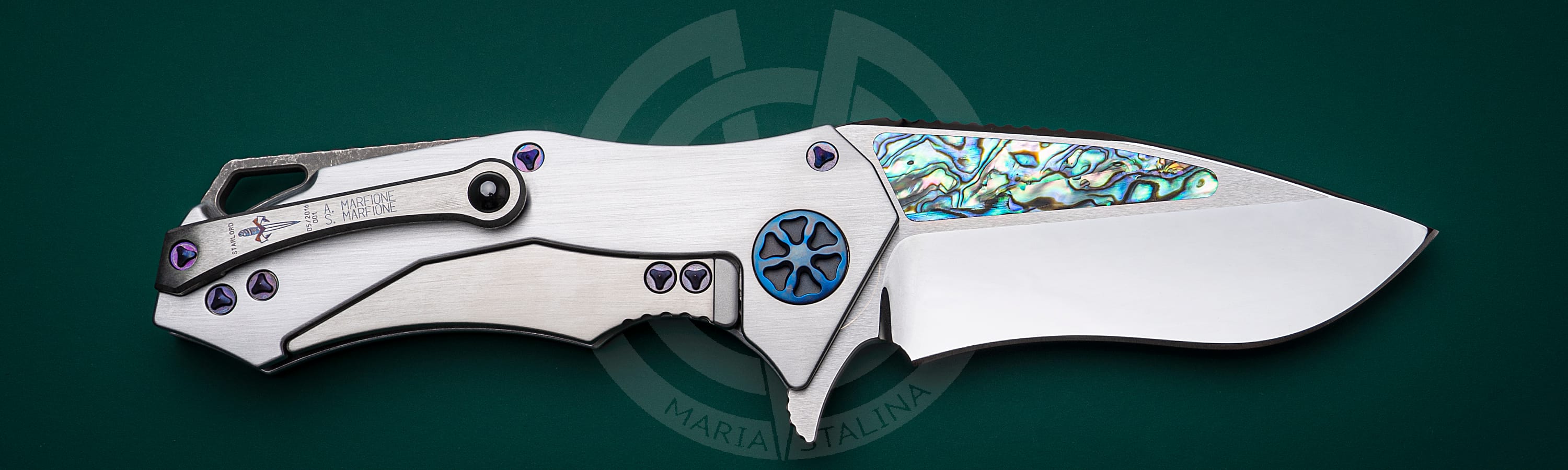Marfione Custom Knives нож Starlord Abalone_1