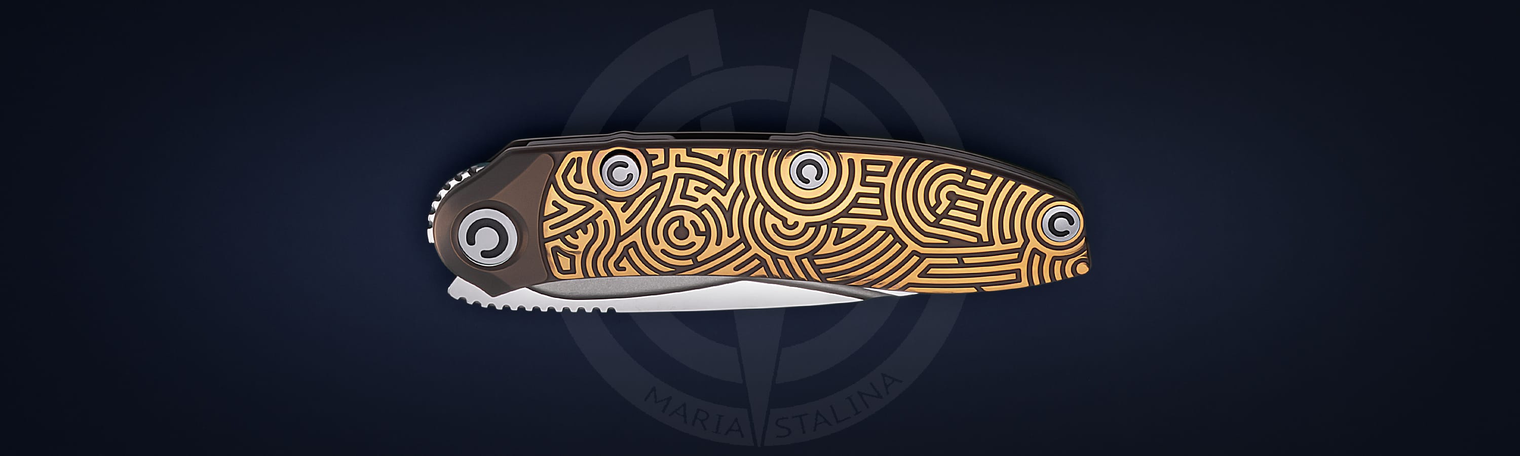The knife Technoshaman 2.0. Slim (Gold) 7/10 SiL Manufactory_4