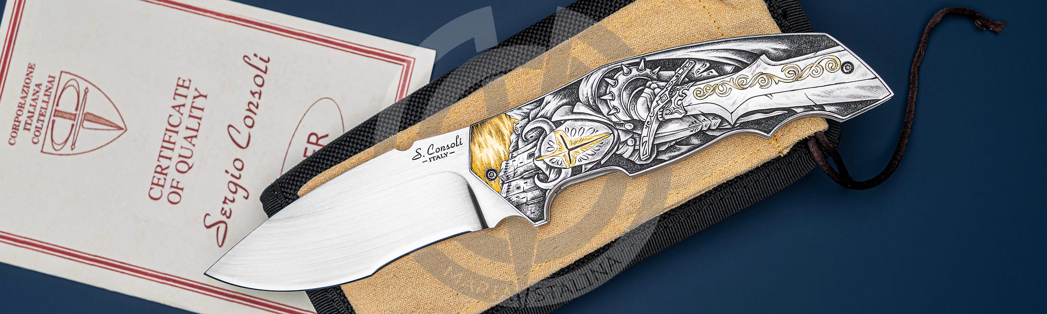 Sergio Consoli нож Golden Crusaders_6