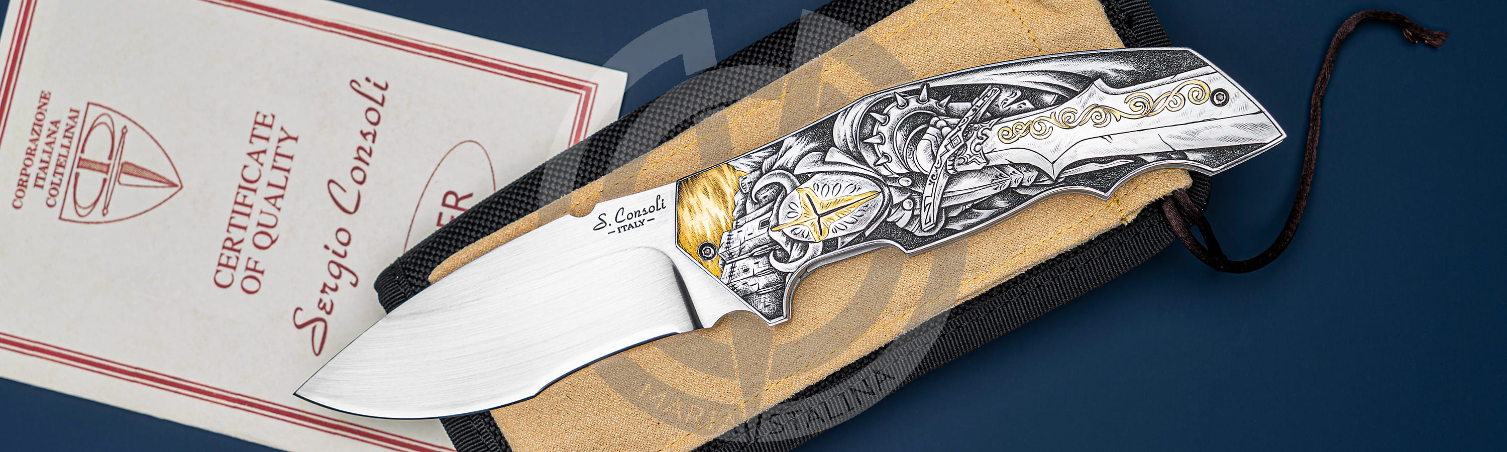 Sergio Consoli нож Golden Crusaders_6