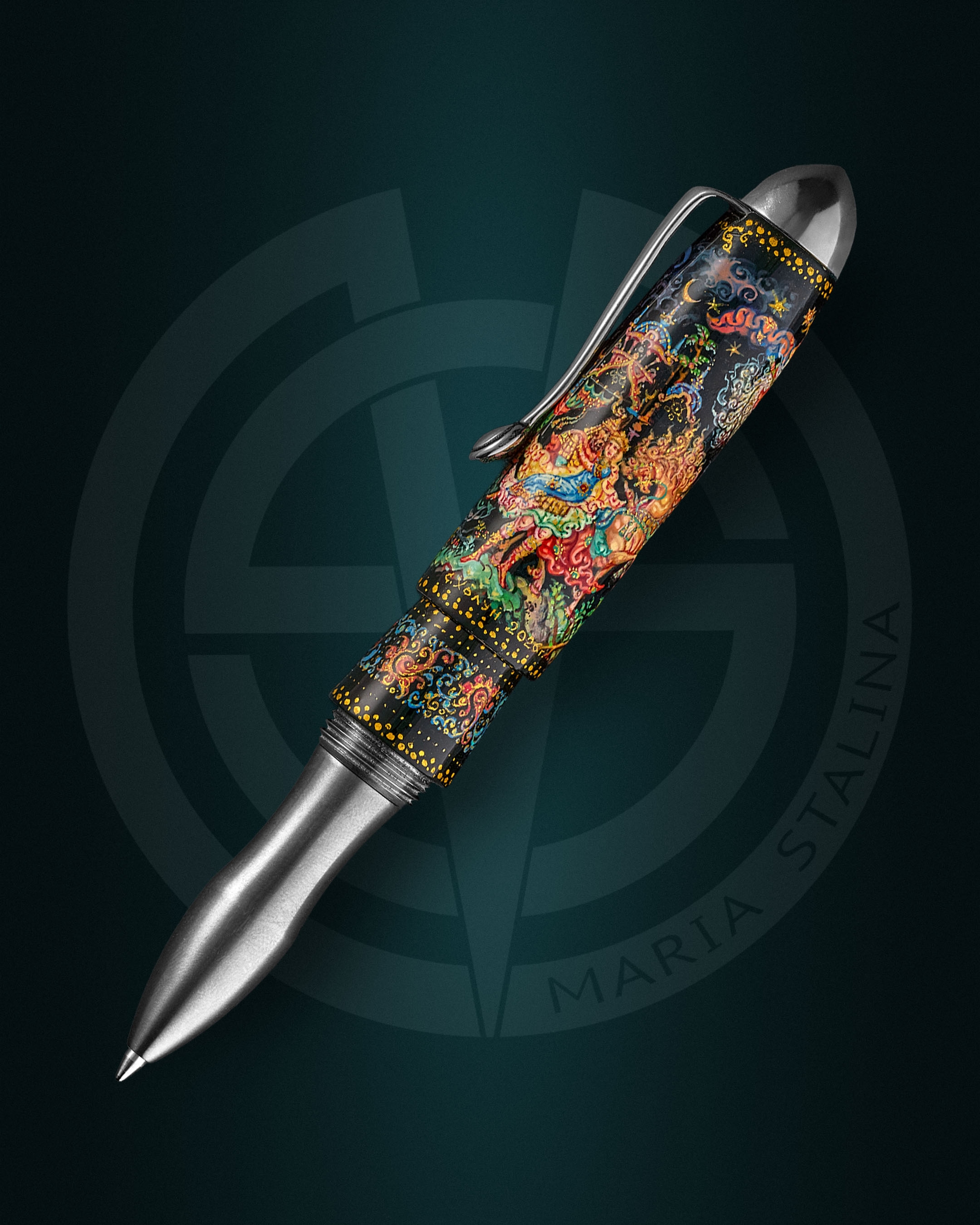 <p>This item is not a cold steel weapon.<br />
Please note, the nuances of colors and small details of item can be different on pictures.<br />
Comes with: company packaging (tube, leather case).</p> Tactical pen Fairy Tale Maria Stalina® & Streltsov Art