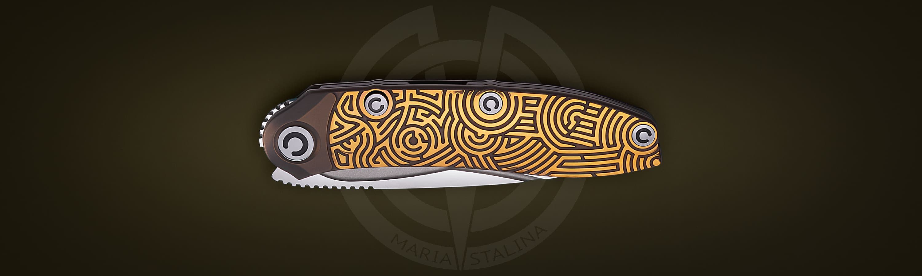 The knife Technoshaman 2.0. Slim (Gold) 9/10 SiL Мanufactory _4 The knife Technoshaman 2.0. Slim (Gold) 9/10 SiL Мanufactory _4