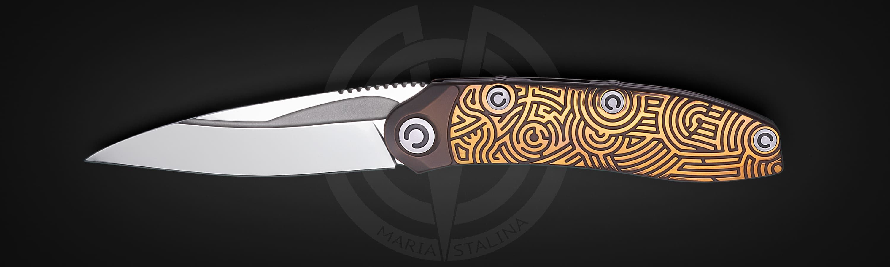 The knife Technoshaman 2.0. Slim (Gold) 5/10 SiL Manufactory The knife Technoshaman 2.0. Slim (Gold) 5/10 SiL Manufactory