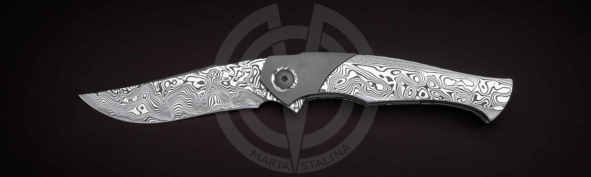 Black Snow Customs нож Whiplash Damasteel Black Snow Customs нож Whiplash Damasteel