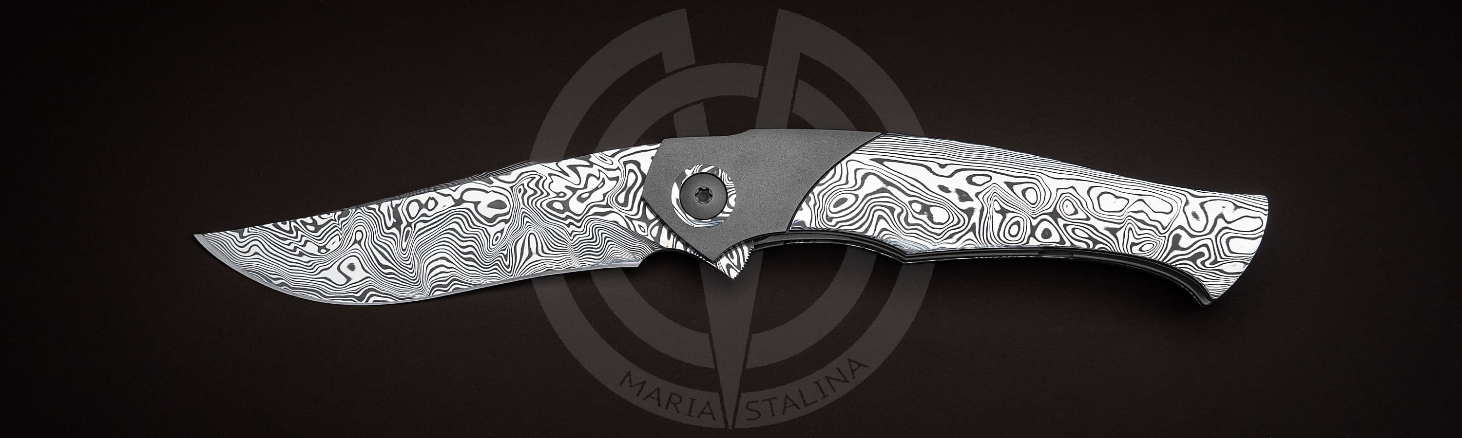 Black Snow Customs нож Whiplash Damasteel Black Snow Customs нож Whiplash Damasteel