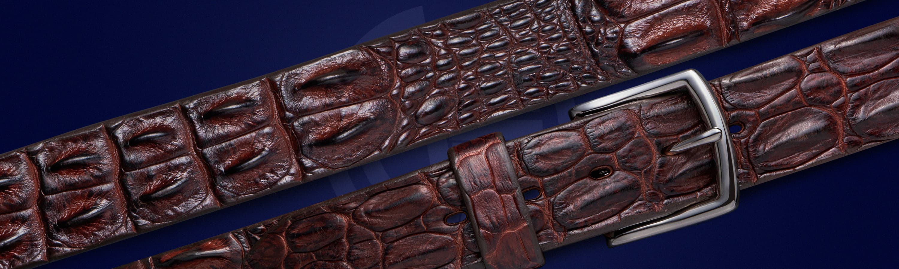 Коричневый ремень из кожи крокодила Maria Stalina ®_1 Коричневый ремень из кожи крокодила Maria Stalina ®_1