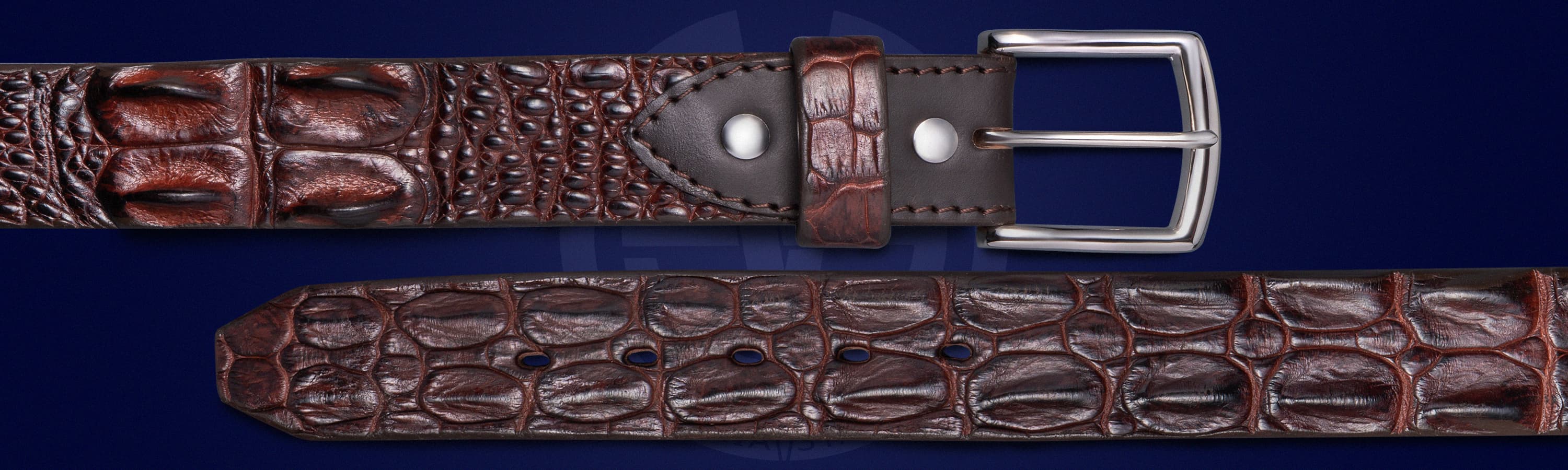 Коричневый ремень из кожи крокодила Maria Stalina ®_2 Коричневый ремень из кожи крокодила Maria Stalina ®_2