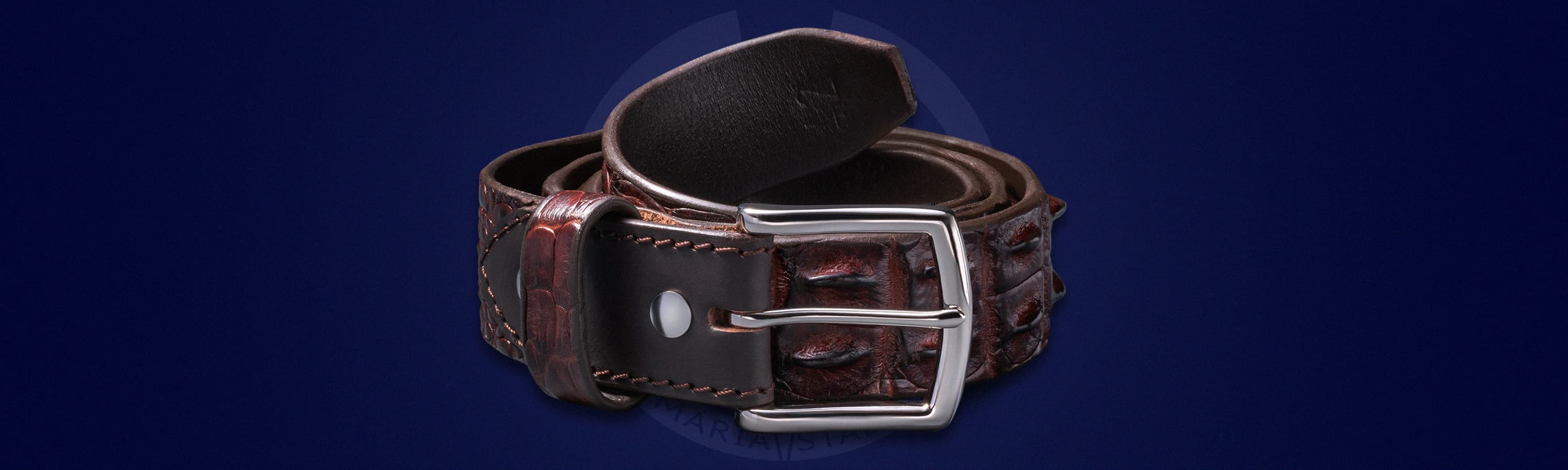 Коричневый ремень из кожи крокодила Maria Stalina ®_3 Коричневый ремень из кожи крокодила Maria Stalina ®_3