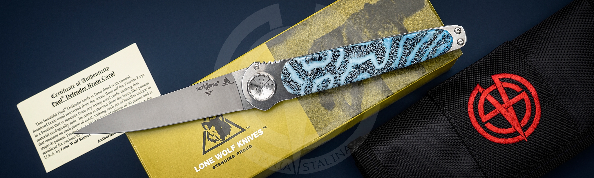 Lone Wolf Knives нож Defender Brain Coral_6 Lone Wolf Knives нож Defender Brain Coral_6