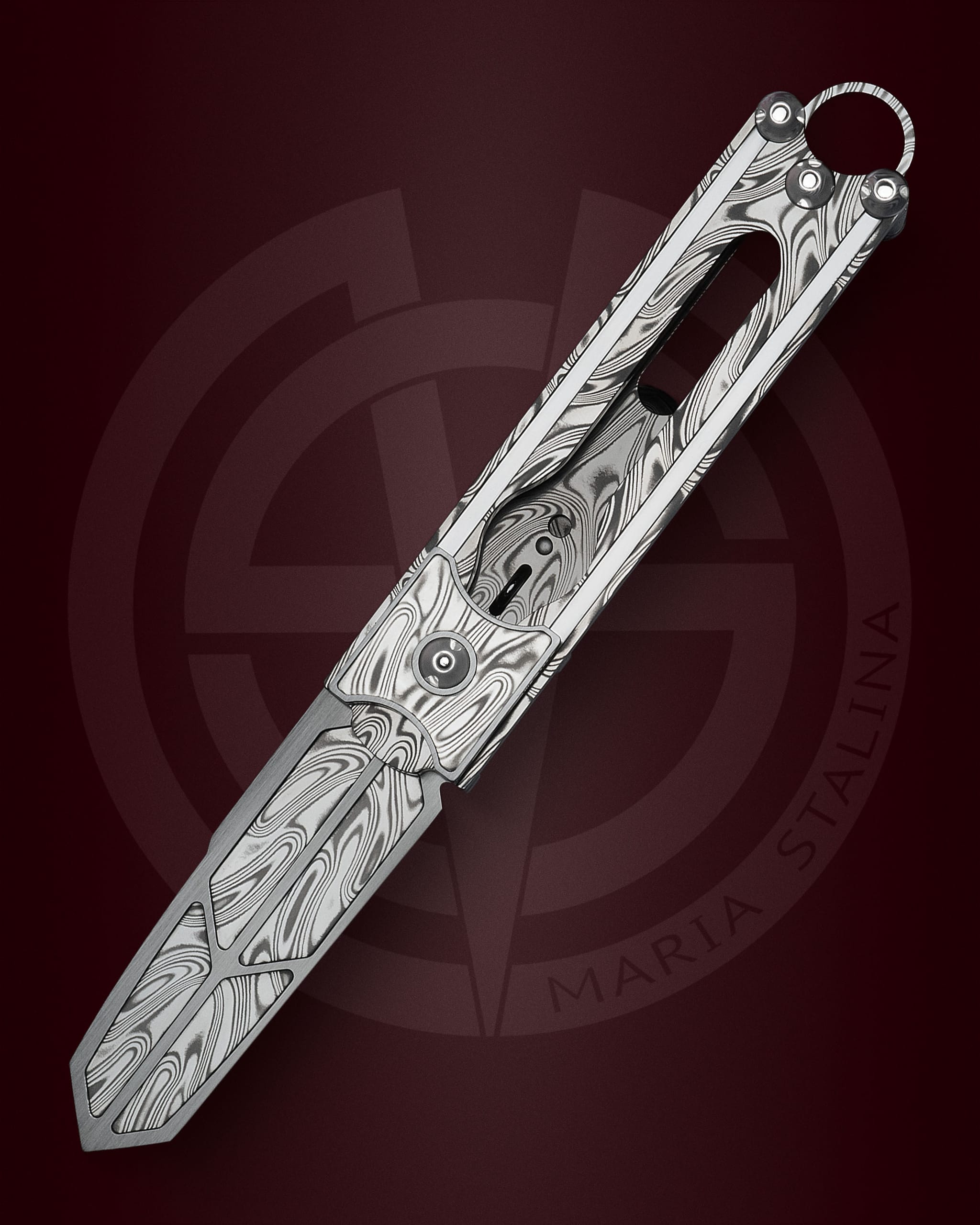 <p>This item is not a cold steel weapon.<br />
Please note, the nuances of colors and small details of item can be different on pictures.<br />
Comes with: box, certificate, microfiber.</p> The knife Cyrax Gladio Damascus SiL Manufactory