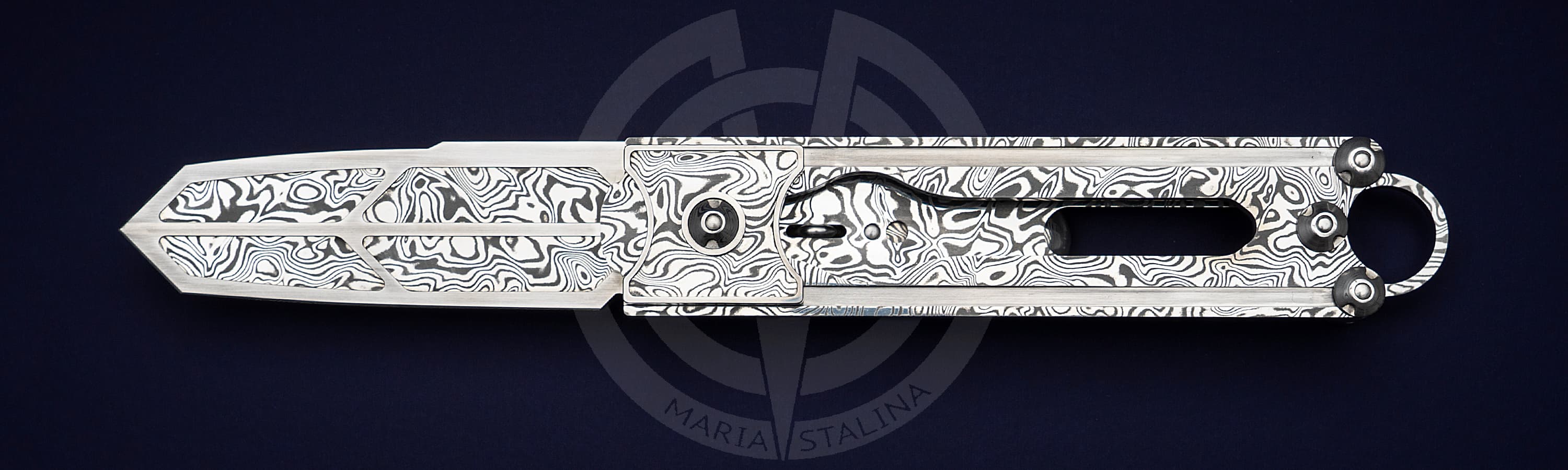 The knife Cyrax Gladio Damascus 2/2 SiL Manufactory The knife Cyrax Gladio Damascus 2/2 SiL Manufactory