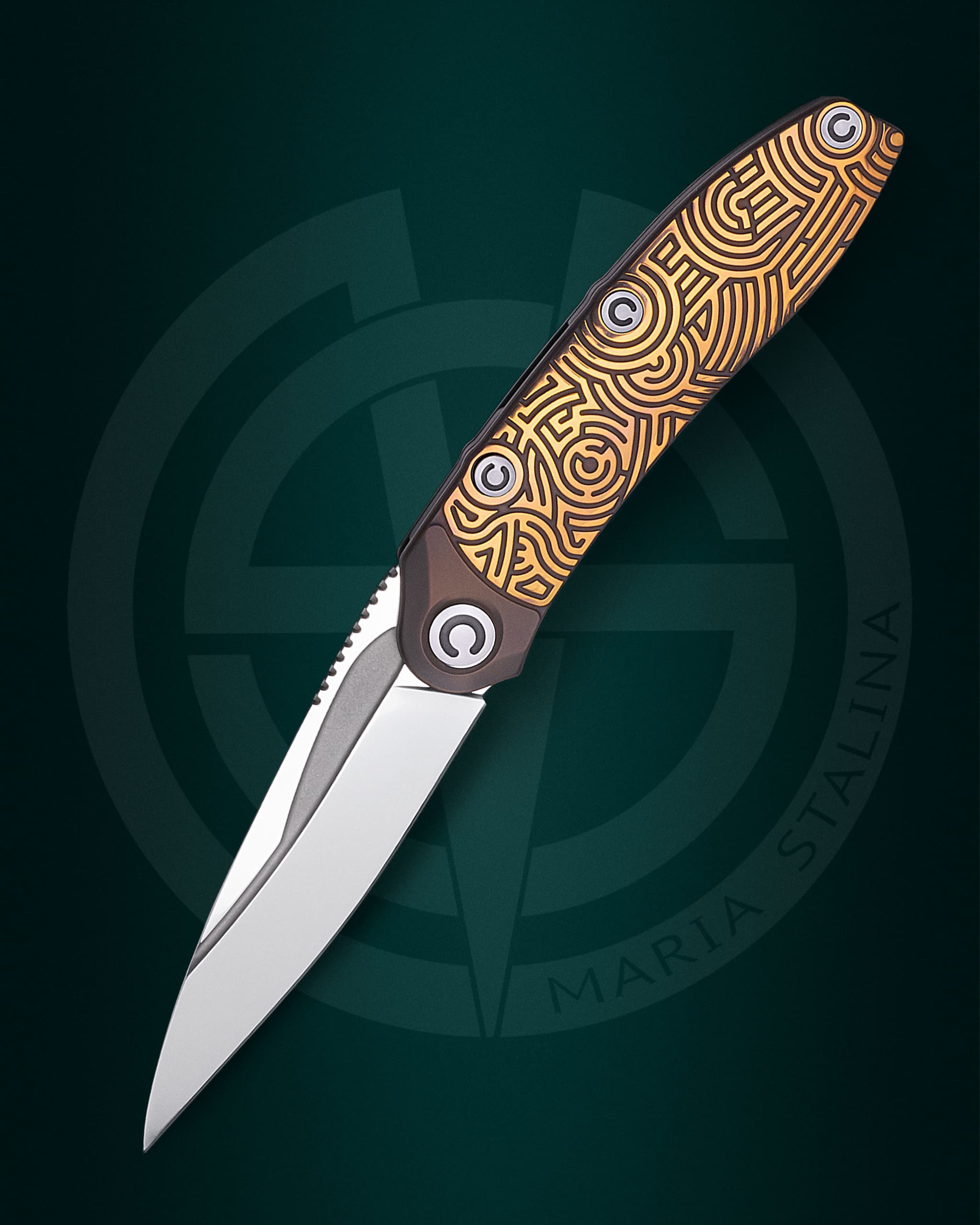 <p>This item is not a cold weapon.<br />
Comes with: box, certificate, microfiber.</p> The knife Technoshaman Proto 2.0. Slim (Gold) SiL Manufactory