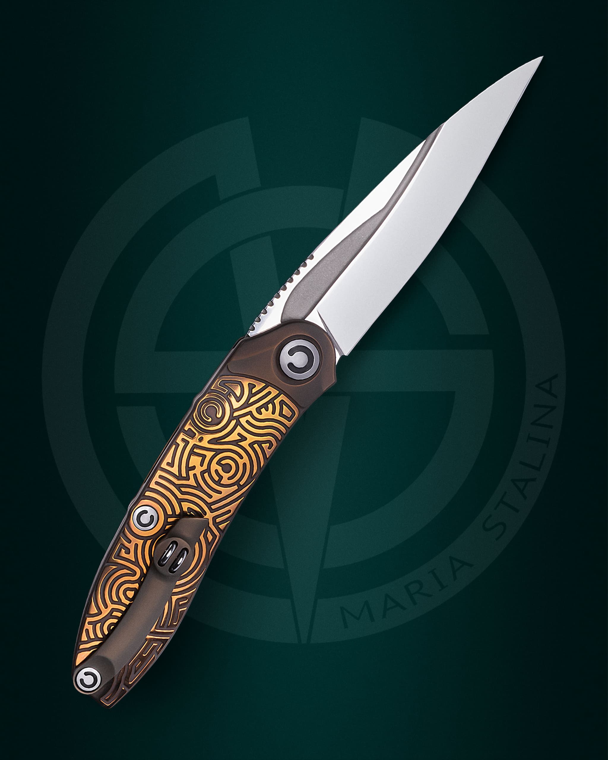 The knife Technoshaman Proto 2.0. Slim (Gold) SiL Manufactory_1 The knife Technoshaman Proto 2.0. Slim (Gold) SiL Manufactory_1