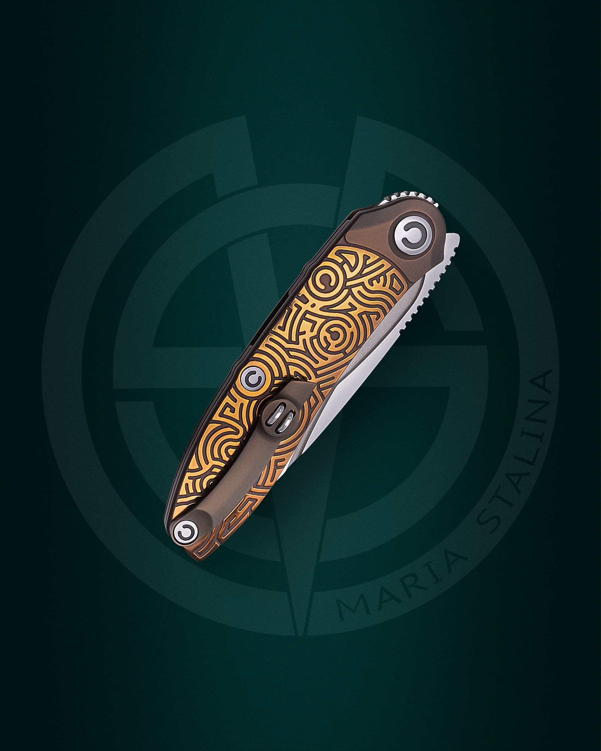 The knife Technoshaman Proto 2.0. Slim (Gold) SiL Manufactory_5 The knife Technoshaman Proto 2.0. Slim (Gold) SiL Manufactory_5