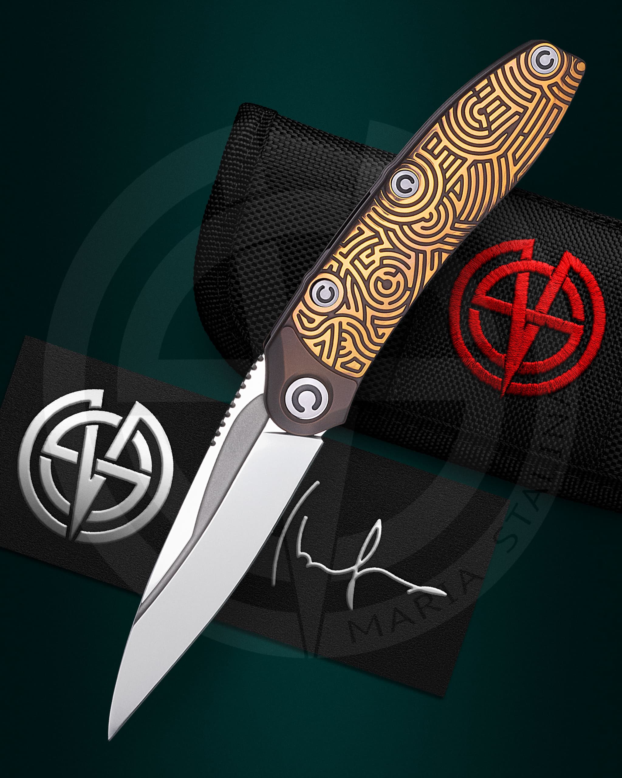 The knife Technoshaman Proto 2.0. Slim (Gold) SiL Manufactory_6 The knife Technoshaman Proto 2.0. Slim (Gold) SiL Manufactory_6