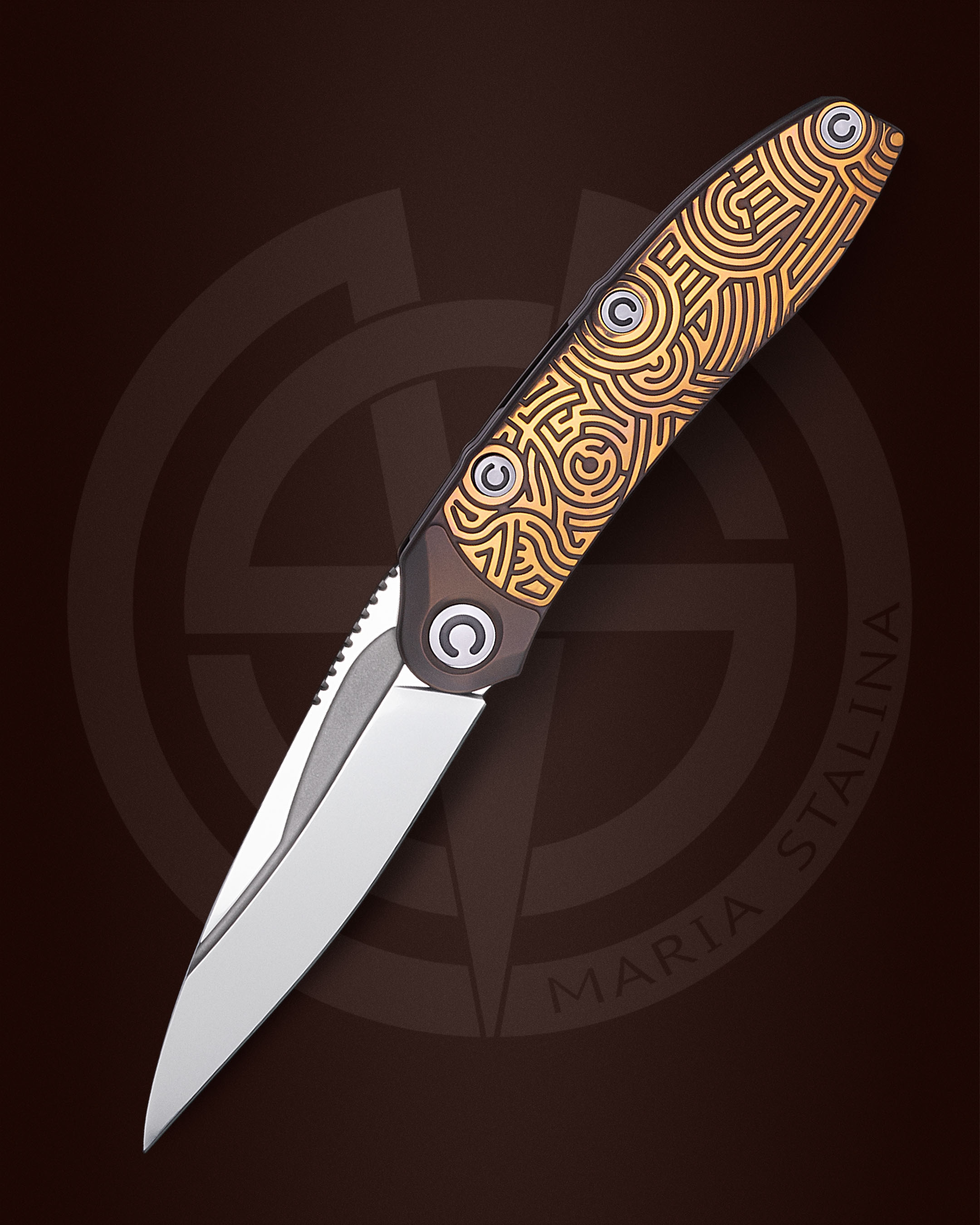 <p>This item is not a cold weapon.<br />
Comes with: box, certificate, microfiber.</p> The knife Technoshaman 2.0. Slim (Gold) 3/10 SiL Manufactory