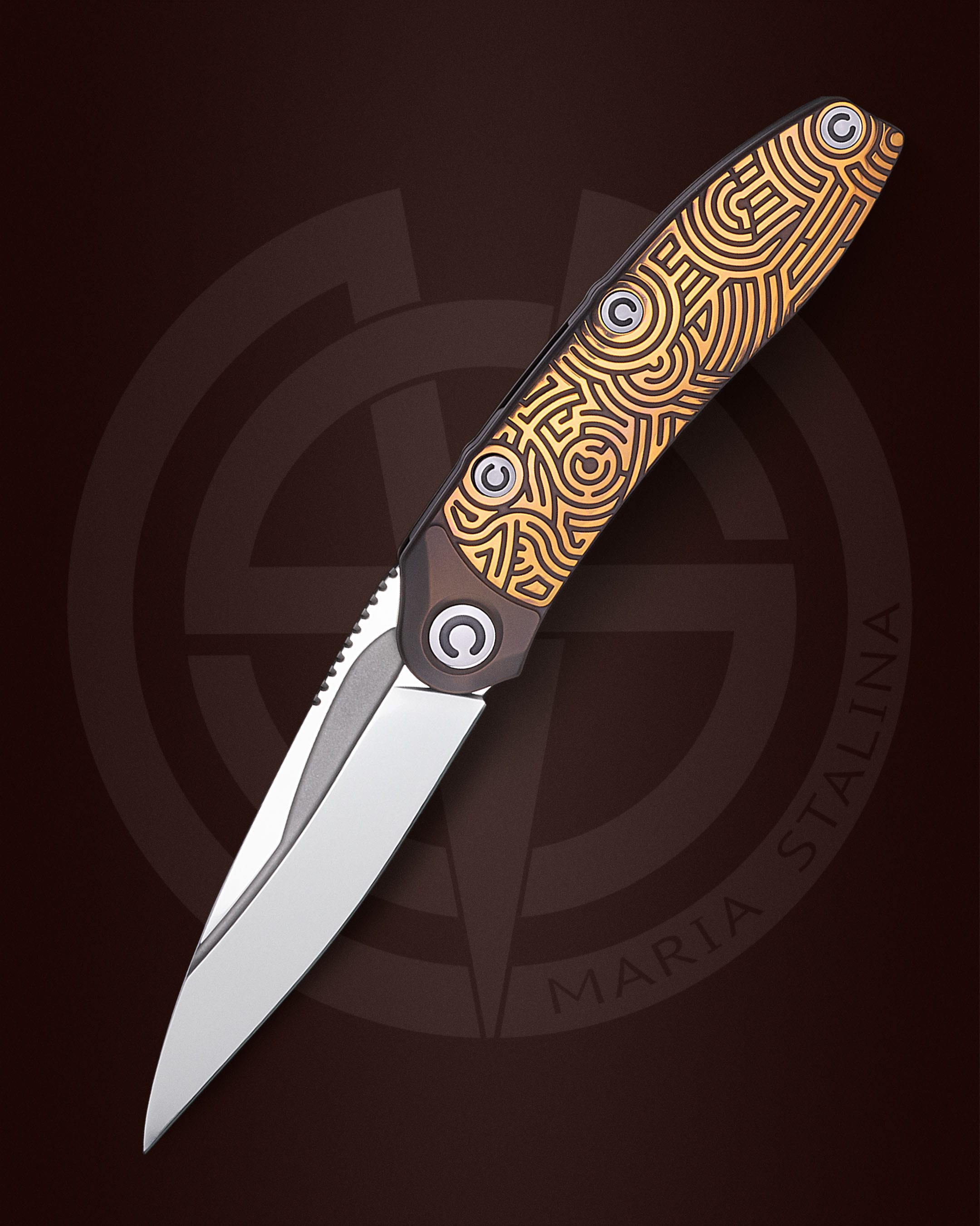 <p>This item is not a cold weapon.<br />
Comes with: box, certificate, microfiber.</p> The knife Technoshaman 2.0. Slim (Gold) 3/10 SiL Manufactory