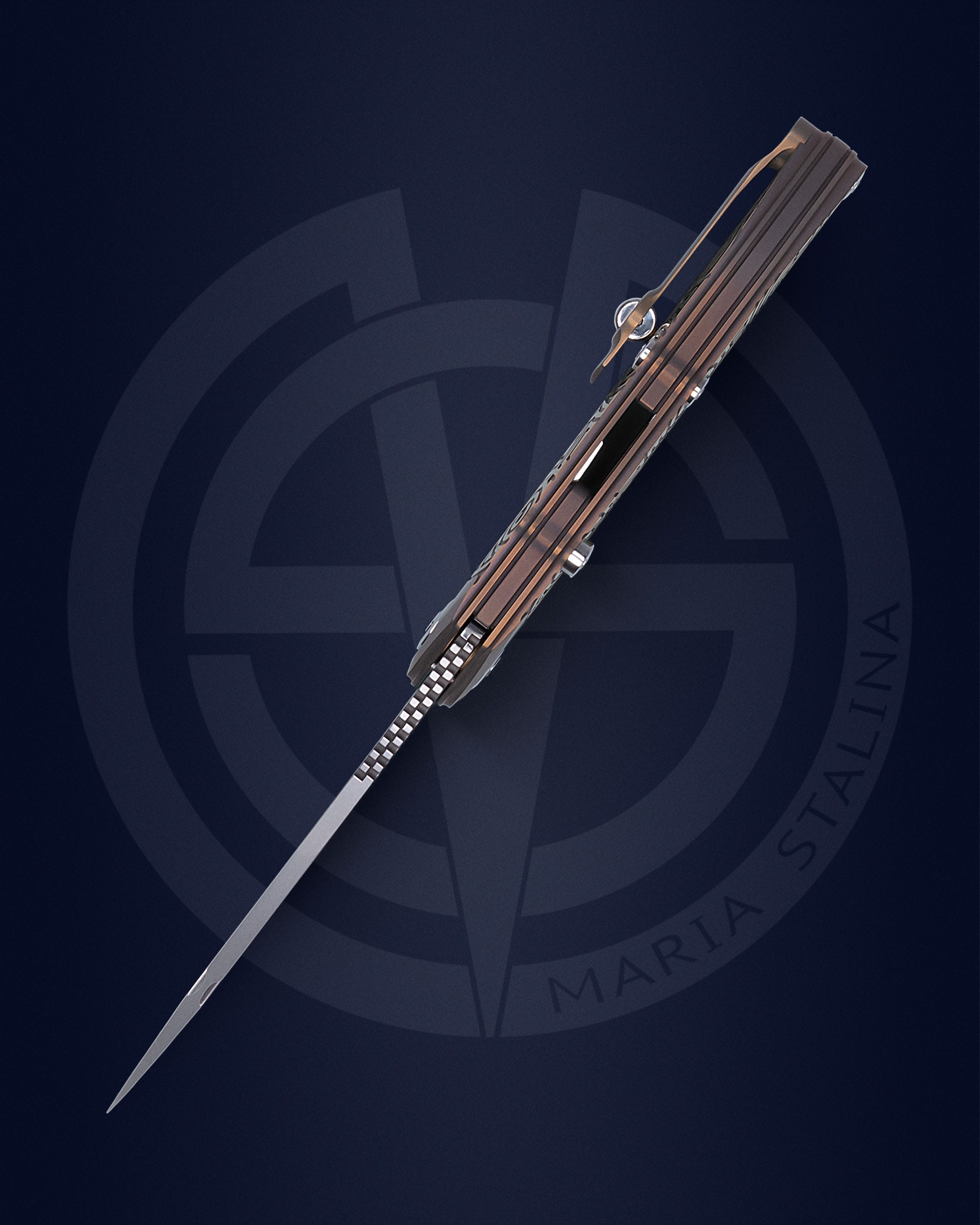 The knife Technoshaman 2.0. Slim (Gold) 7/10 SiL Manufactory_2 The knife Technoshaman 2.0. Slim (Gold) 7/10 SiL Manufactory_2