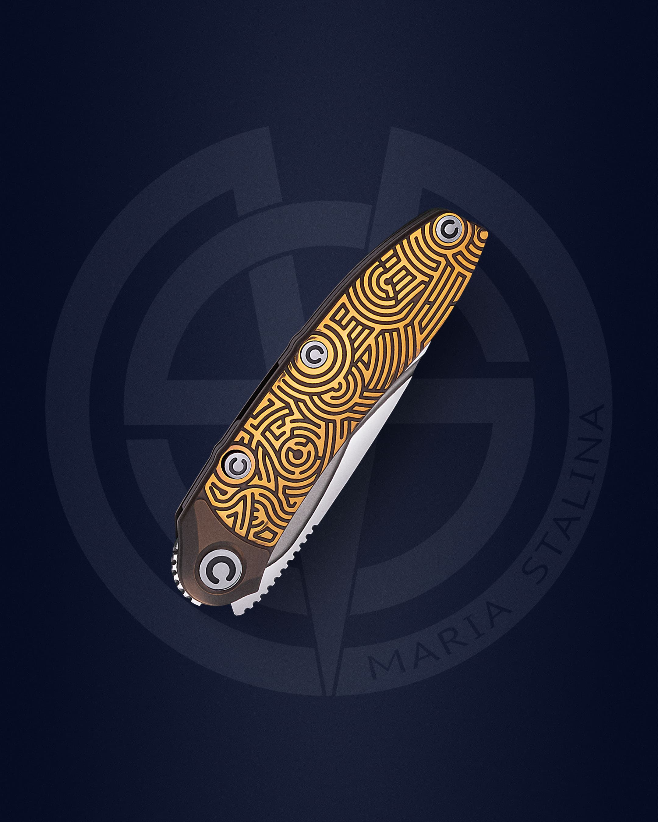 The knife Technoshaman 2.0. Slim (Gold) 7/10 SiL Manufactory_4 The knife Technoshaman 2.0. Slim (Gold) 7/10 SiL Manufactory_4