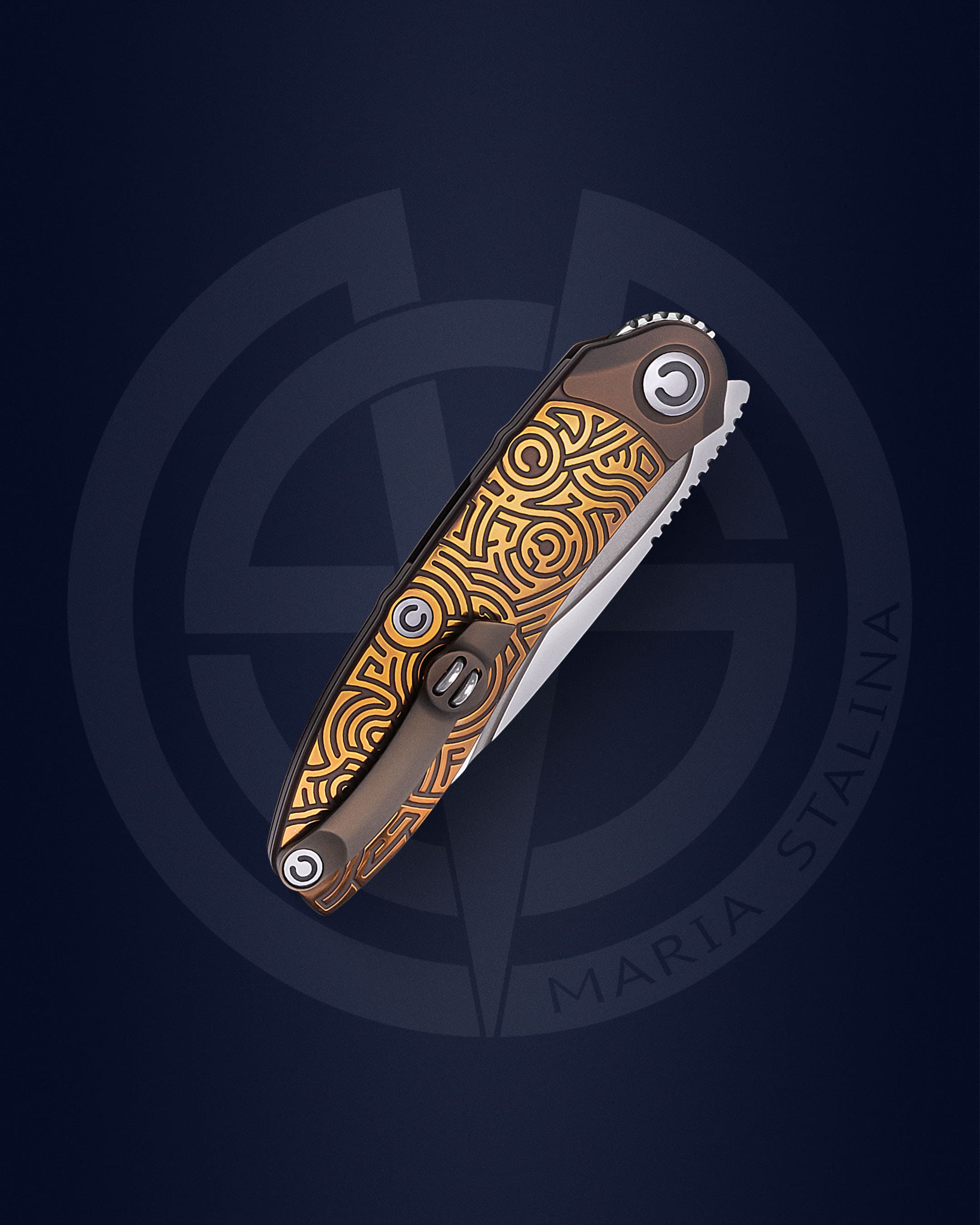 The knife Technoshaman 2.0. Slim (Gold) 7/10 SiL Manufactory_5 The knife Technoshaman 2.0. Slim (Gold) 7/10 SiL Manufactory_5