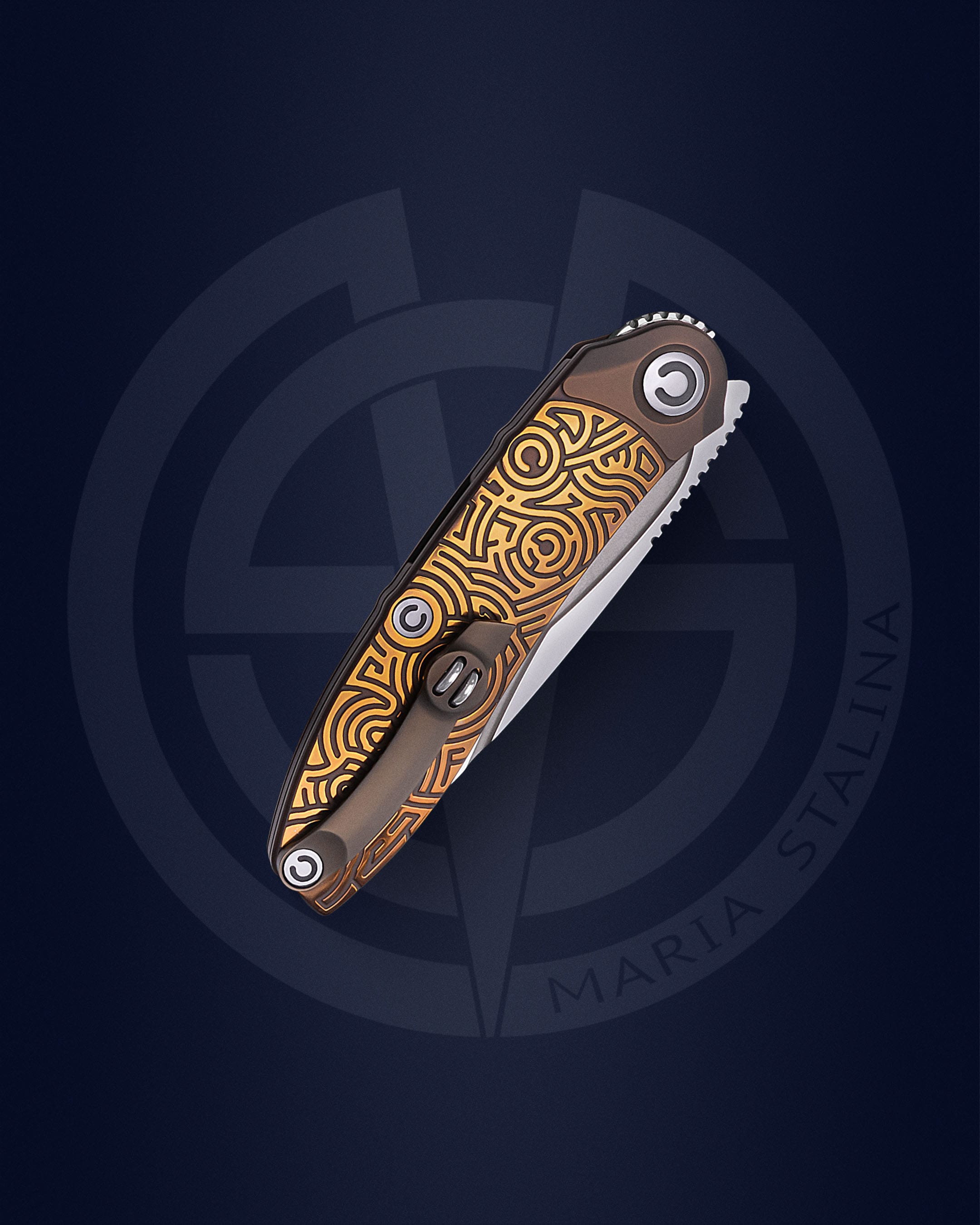 The knife Technoshaman 2.0. Slim (Gold) 7/10 SiL Manufactory_5 The knife Technoshaman 2.0. Slim (Gold) 7/10 SiL Manufactory_5