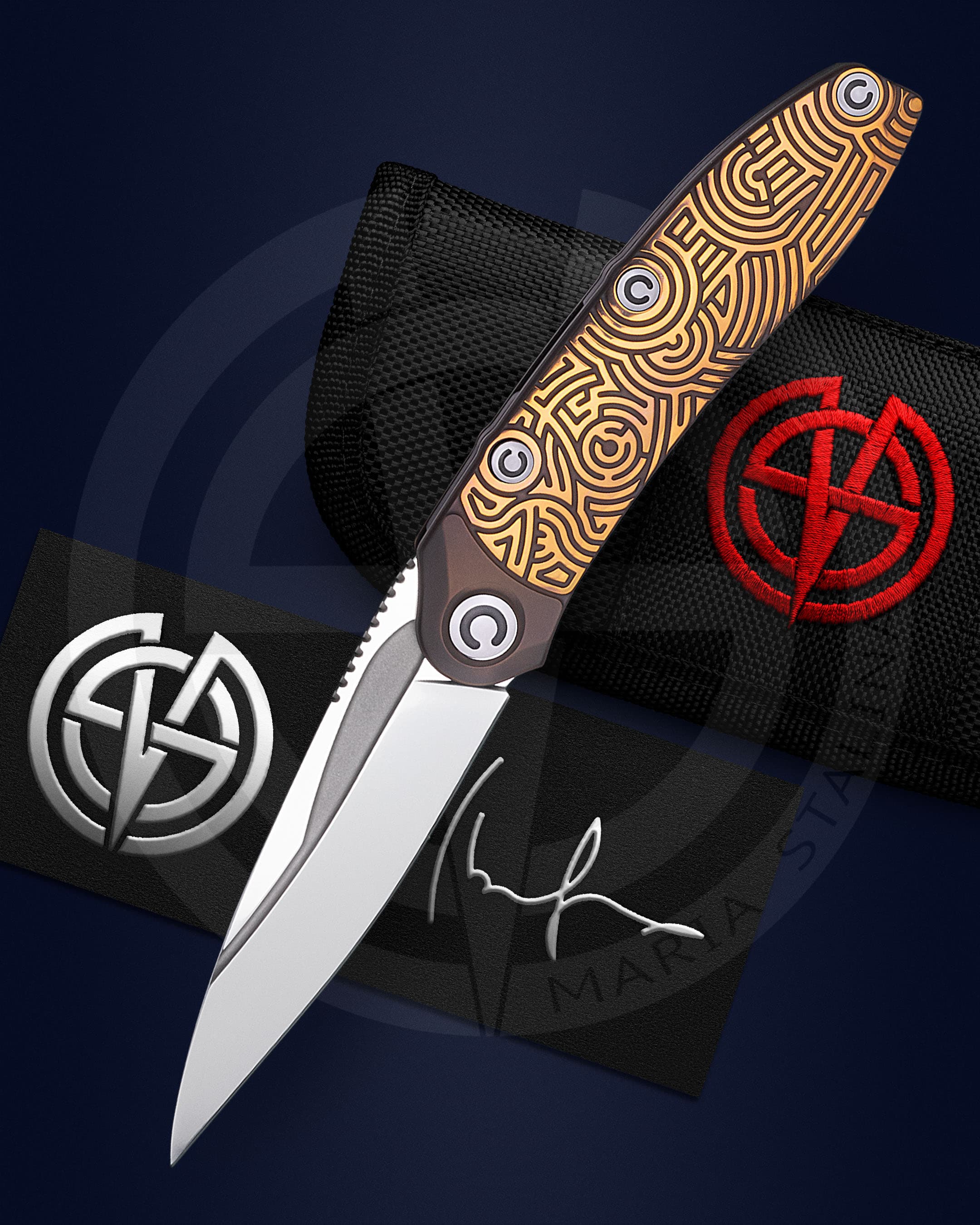 The knife Technoshaman 2.0. Slim (Gold) 7/10 SiL Manufactory_6 The knife Technoshaman 2.0. Slim (Gold) 7/10 SiL Manufactory_6