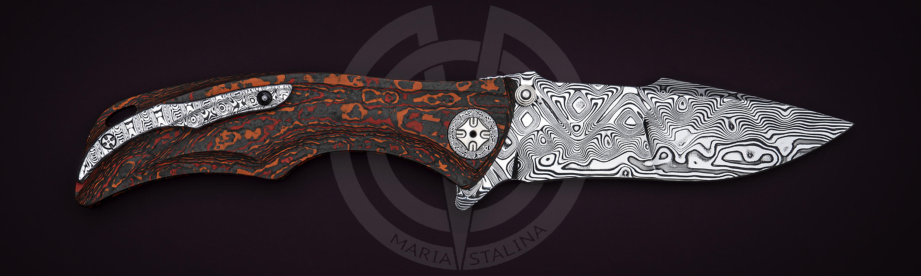 Клинок из премиального дамаска Damasteel