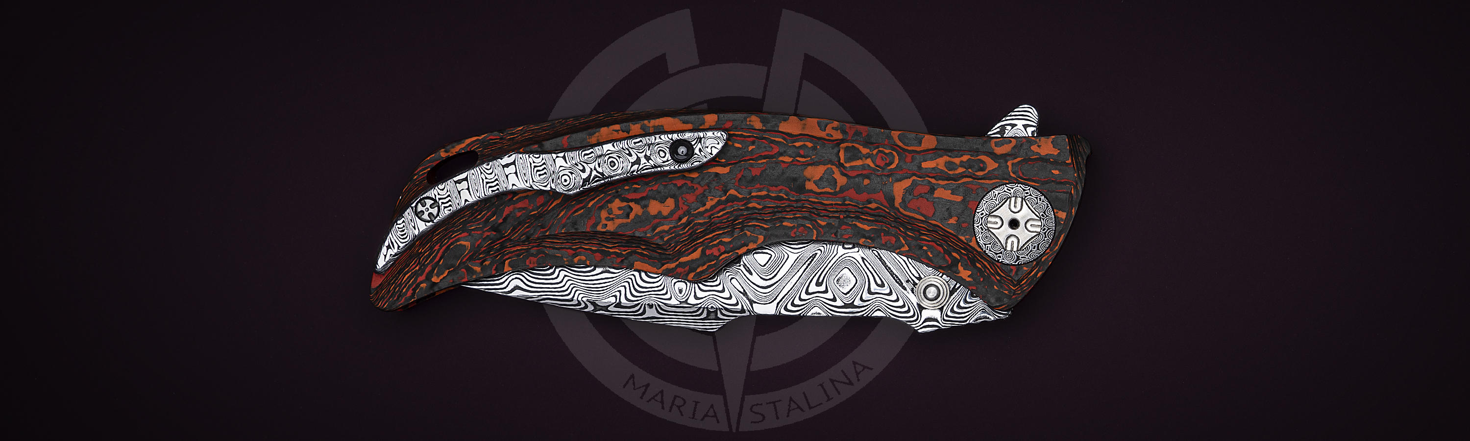 Клипса из дамаска Damasteel
