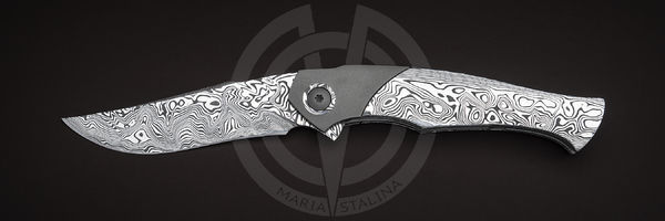 Black Snow Customs нож Whiplash Damasteel