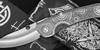 Коллекционный складной нож Рино ТΩ 2/5 мануфактуры СиЛ (Сталиной и Ломаченкова) со сложным фрезерованным рисунком Омега