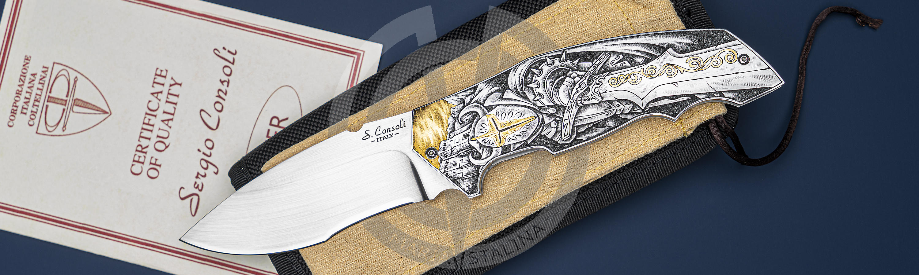 Подарочный нож Golden Crusaders