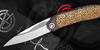 Нож флиппер Техношаман 2.0 Слим Голд сигнатура 5/10 от Мануфактуры СиЛ с чехлом, сертификатом, микрофиброй