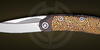 Складной нож флиппер цвета золота Техношаман Слим (Голд) сигнатура 9/10 от Мануфактуры СиЛ