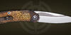 Нож с титановой клипсой Техношаман Слим (Голд) сигнатура 9/10 от Мануфактуры СиЛ