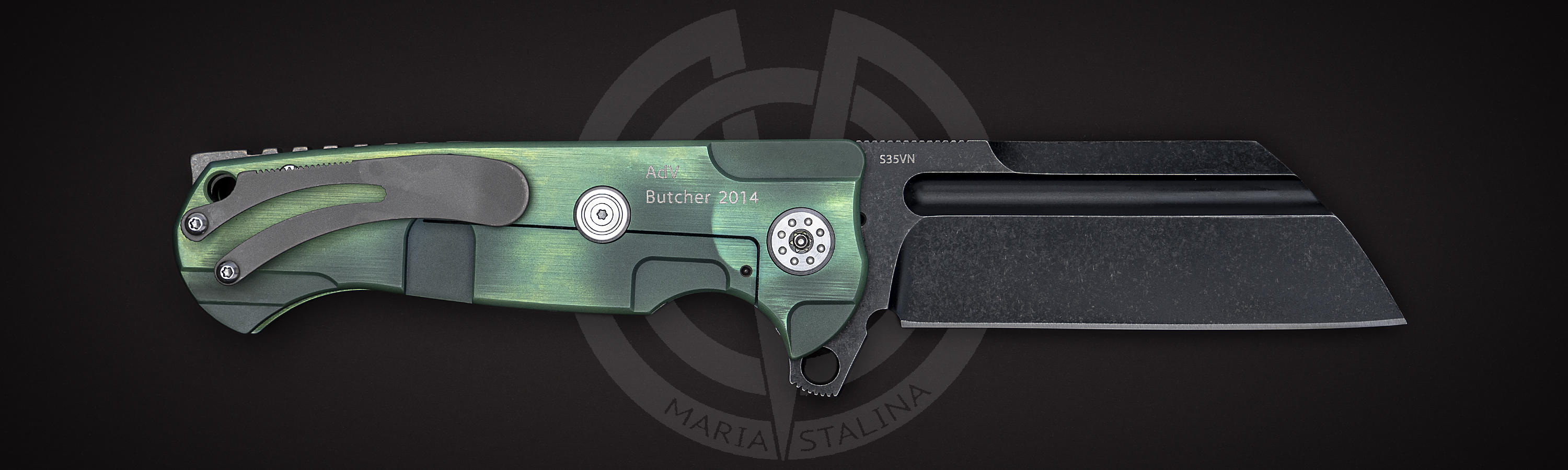 Сталь S35VN нож Butcher 2014 Green/Black