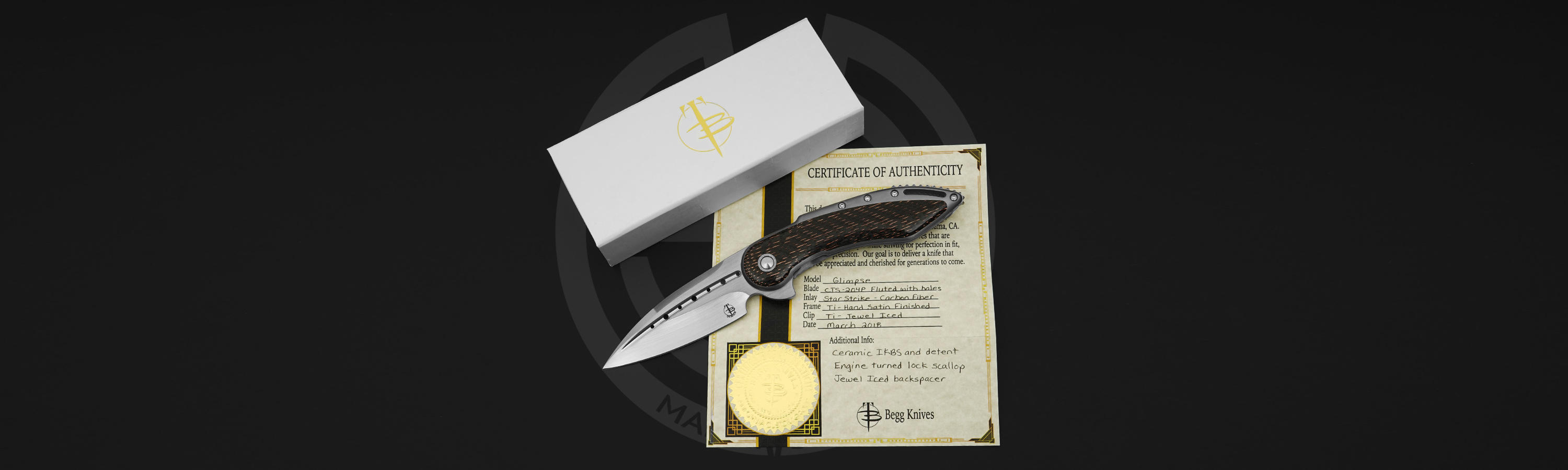 Begg Knives Certificate of Authenticity
