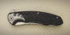 Carbon fiber inlay of KAA knife by Justus Knives