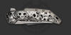 Engraved with Skulls & Roses Stainless Steel inlays of Astio Skulls & Roses knife Begg Knives