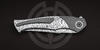 Titanium pocket clip of Whiplash knife made by Nati Amor Black Snow Custom
